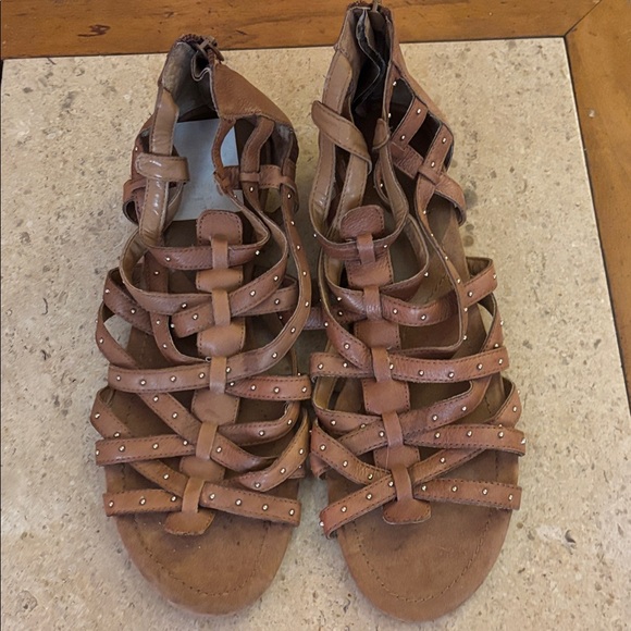 Brown Strappy Gladiator Sandals - Picture 1 of 8